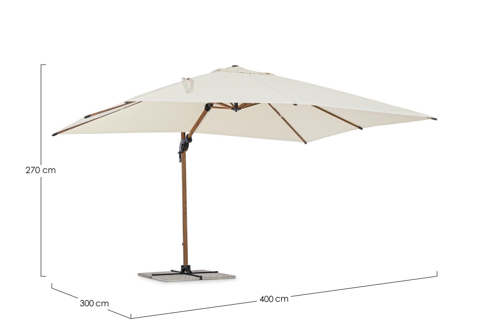 Bizzotto Ombrellone sospeso da giardino Orion B Beige