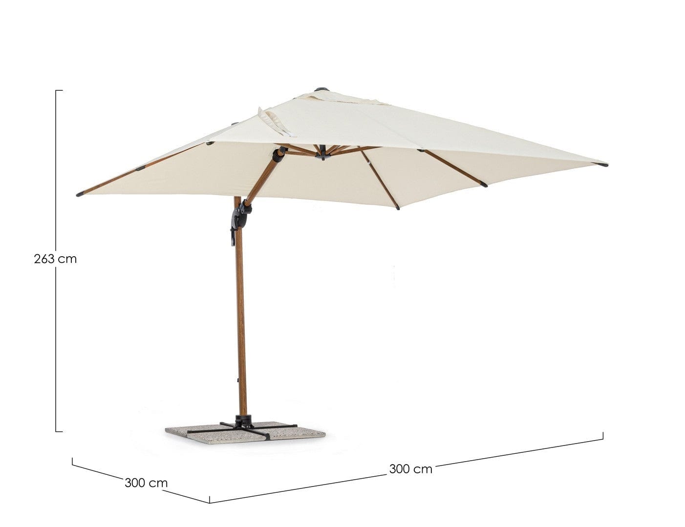 Bizzotto Ombrellone sospeso da giardino Orion C Beige