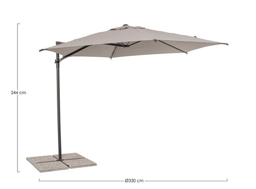 Bizzotto Ombrellone sospeso da giardino Rica Grigio