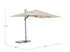 Bizzotto Ombrellone sospeso da giardino Saragozza B Beige