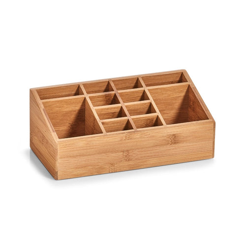Zeller Organizzatore per accessori da scrivania, Bambù, 12 scomparti, l25,4xL12xH10 cm