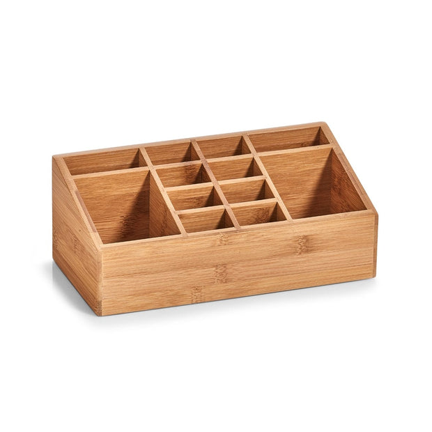 Zeller Organizzatore per accessori da scrivania, Bambù, 12 scomparti, l25,4xL12xH10 cm