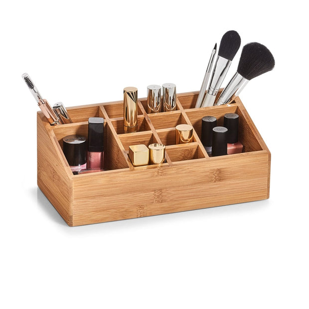 Zeller Organizzatore per accessori da scrivania, Bambù, 12 scomparti, l25,4xL12xH10 cm