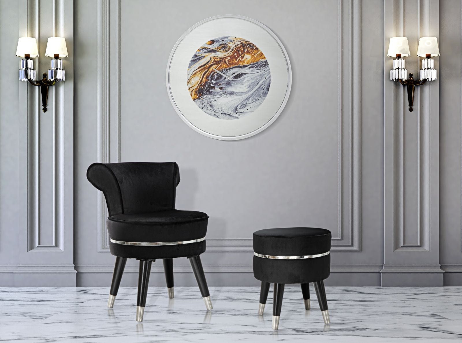 Orologio Da Muro Mirror Grey cm Ø 60x5 (1)