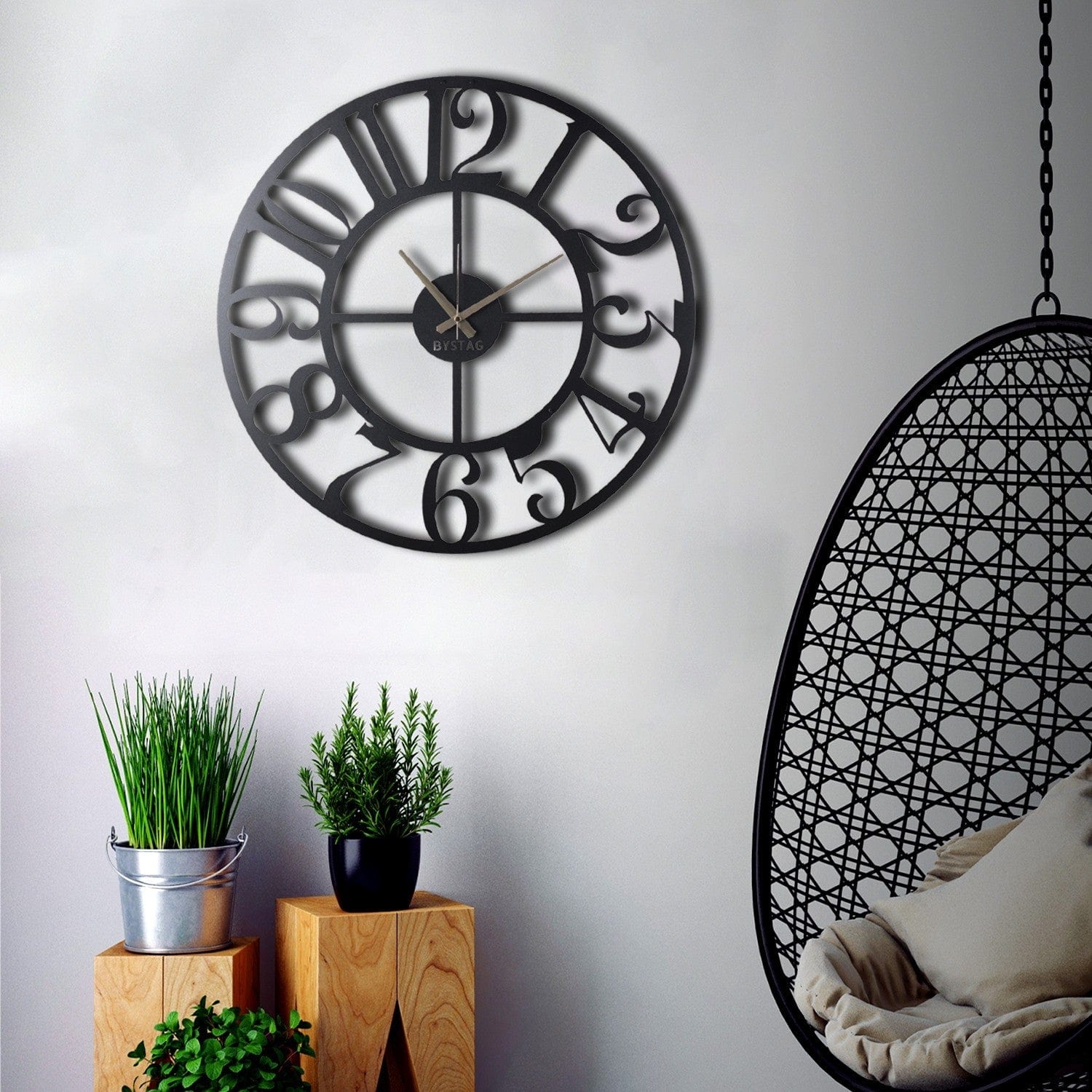 Orologio da parete Aila Circle Nero (4)