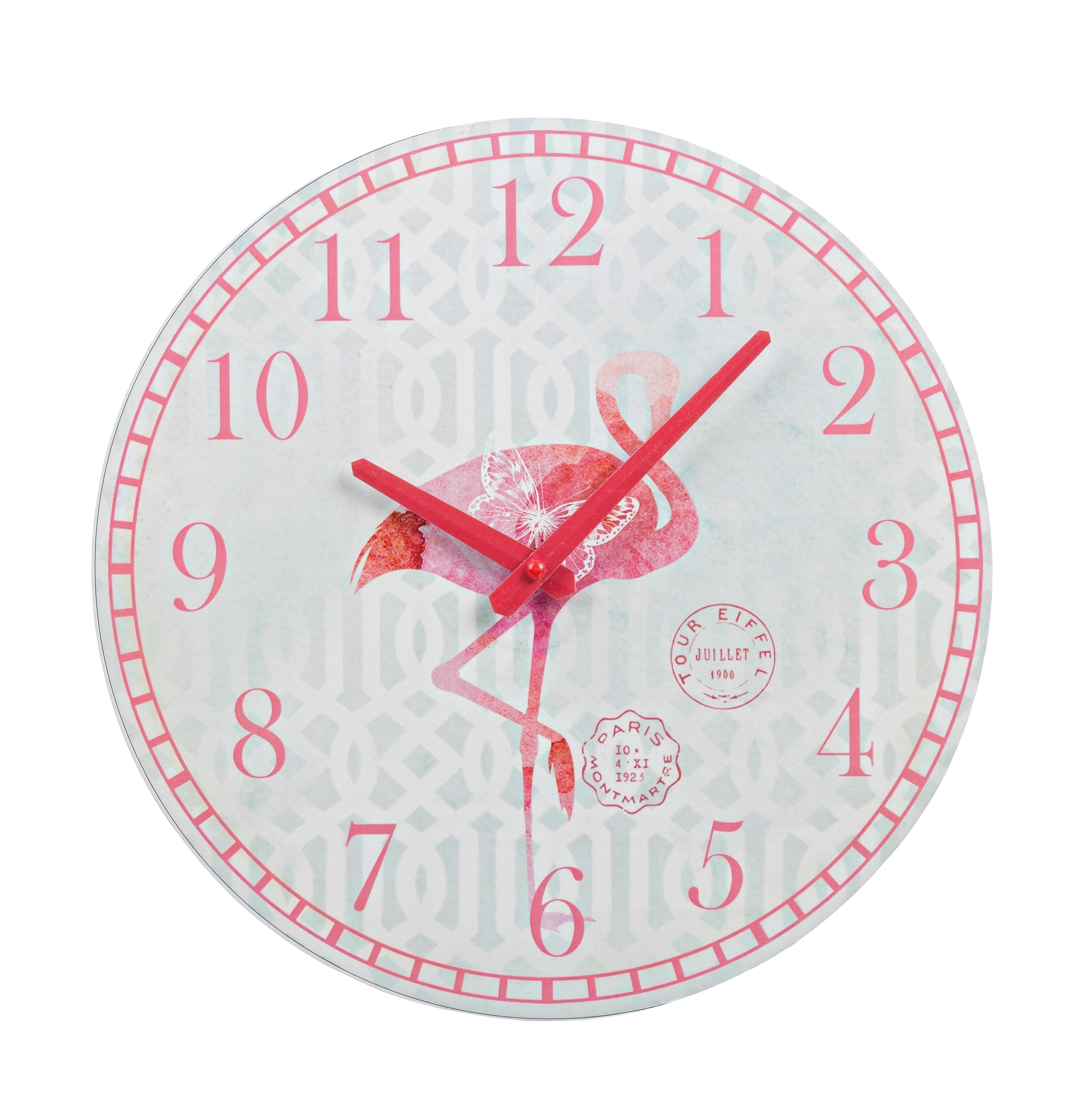 Bizzotto Orologio da parete Flamingo Rosso