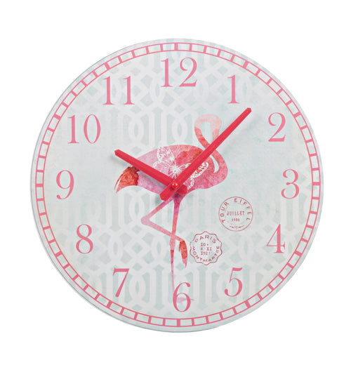 Bizzotto Orologio da parete Flamingo Rosso