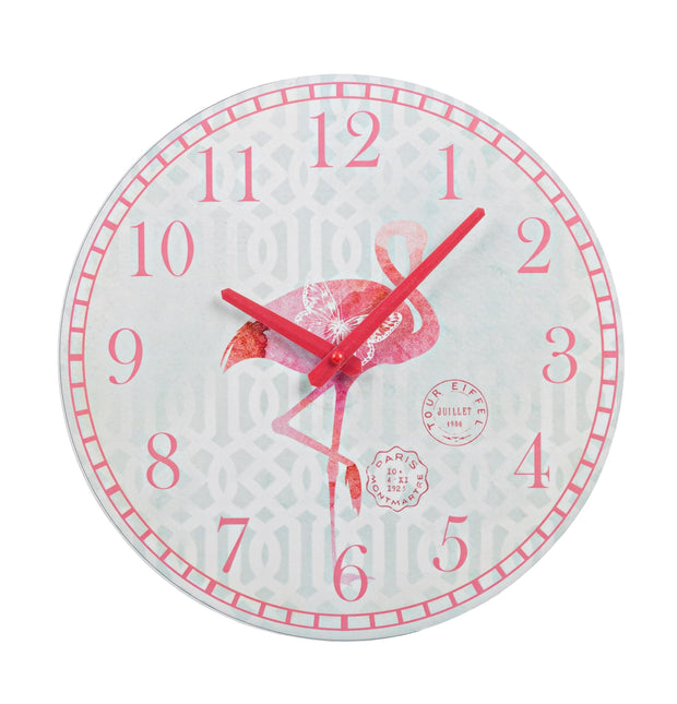 Bizzotto Orologio da parete Flamingo Rosso