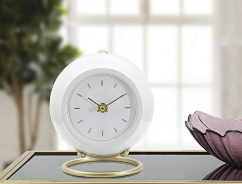 Orologio Da Tavolo Ball Bianco cm 16x13x19
