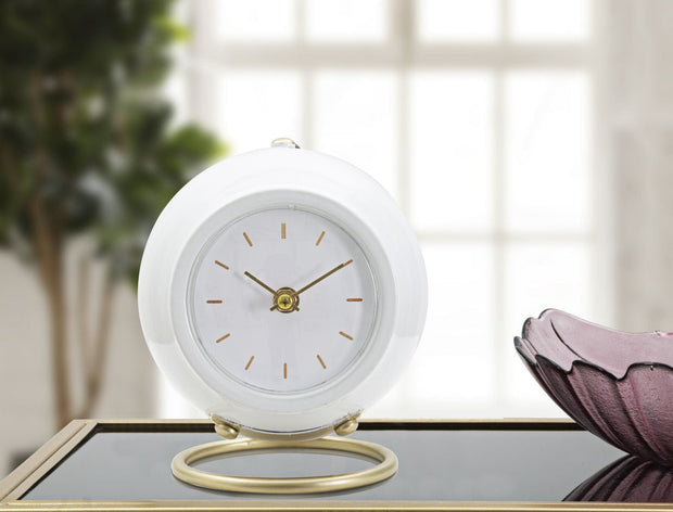 Orologio Da Tavolo Ball Bianco cm 16x13x19