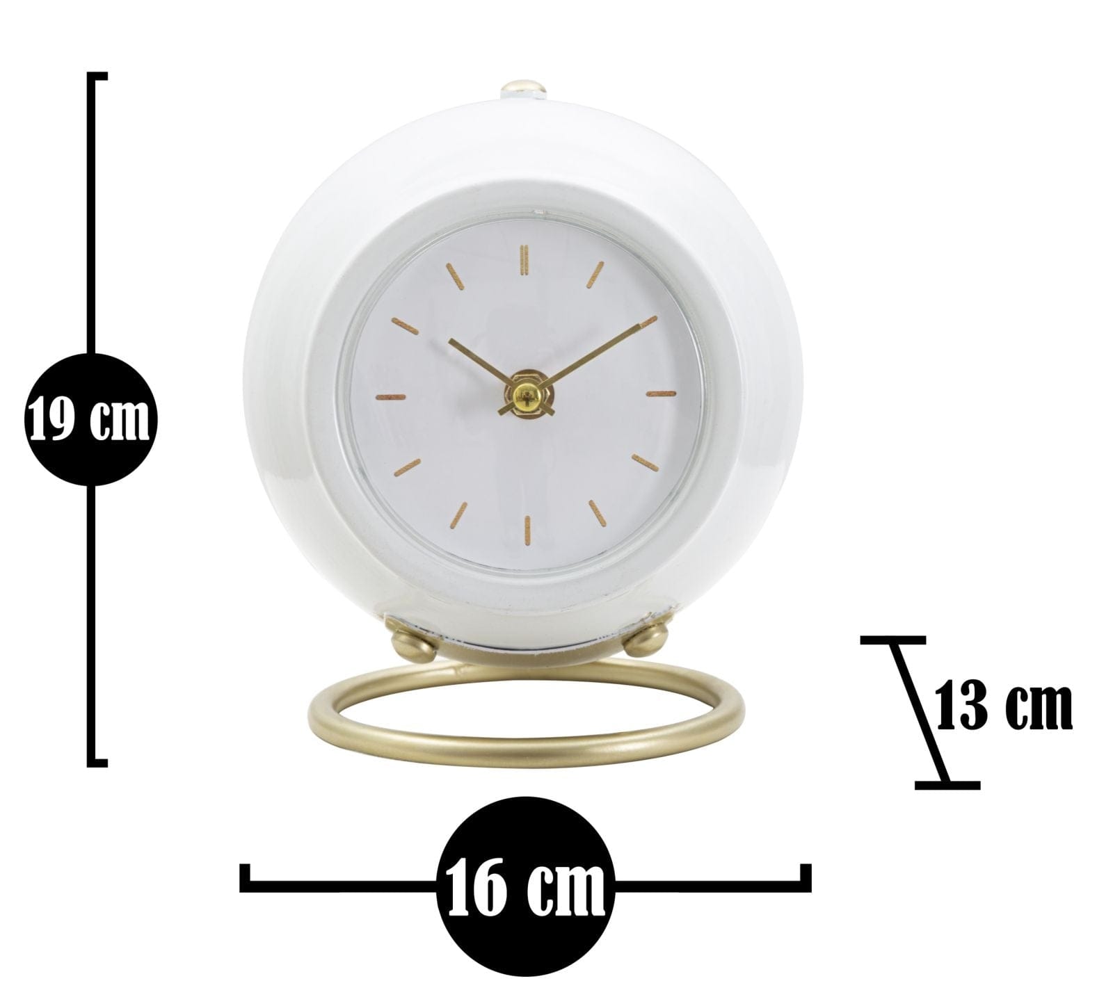 Orologio Da Tavolo Ball Bianco cm 16x13x19 (4)