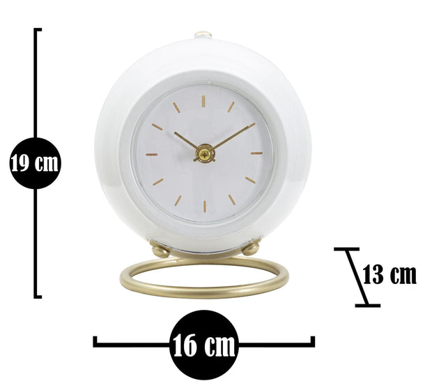 Orologio Da Tavolo Ball Bianco cm 16x13x19 (4)