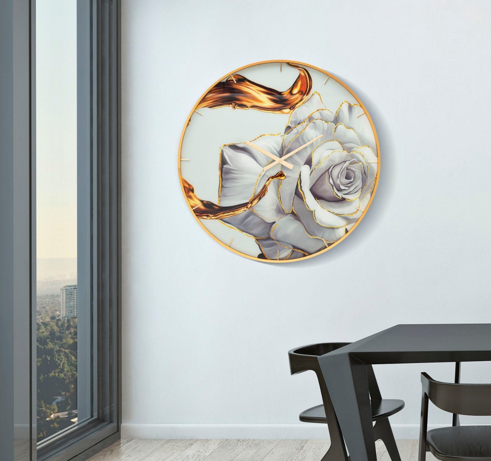Orologio Glass Rose cm Ø 80x5 (4)