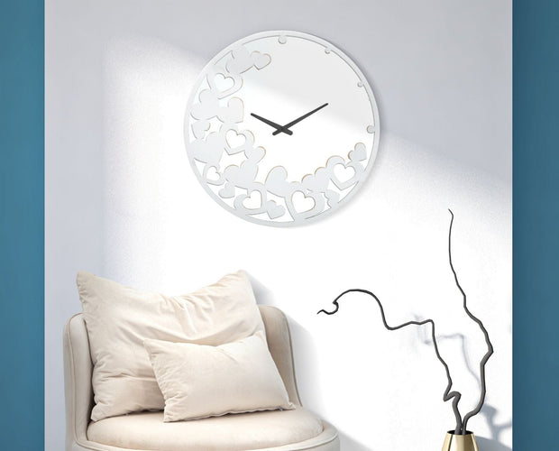 Orologio White Heart cm Ø 55x4
