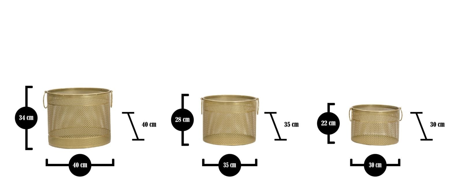P/Vasi Cage Tris cm Ø 40x34-35x28-30x22 (6)