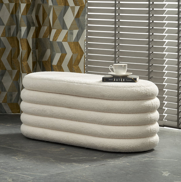 Halmar Panca con contenitore in tessuto Bliss Crema