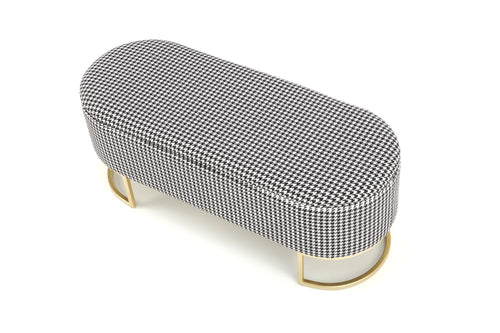Halmar Panca con contenitore in tessuto Harmony Bianco e Nero