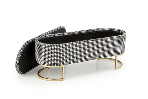 Halmar Panca con contenitore in tessuto Harmony Bianco e Nero