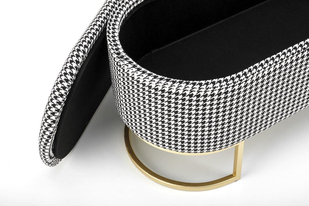 Halmar Panca con contenitore in tessuto Harmony Bianco e Nero