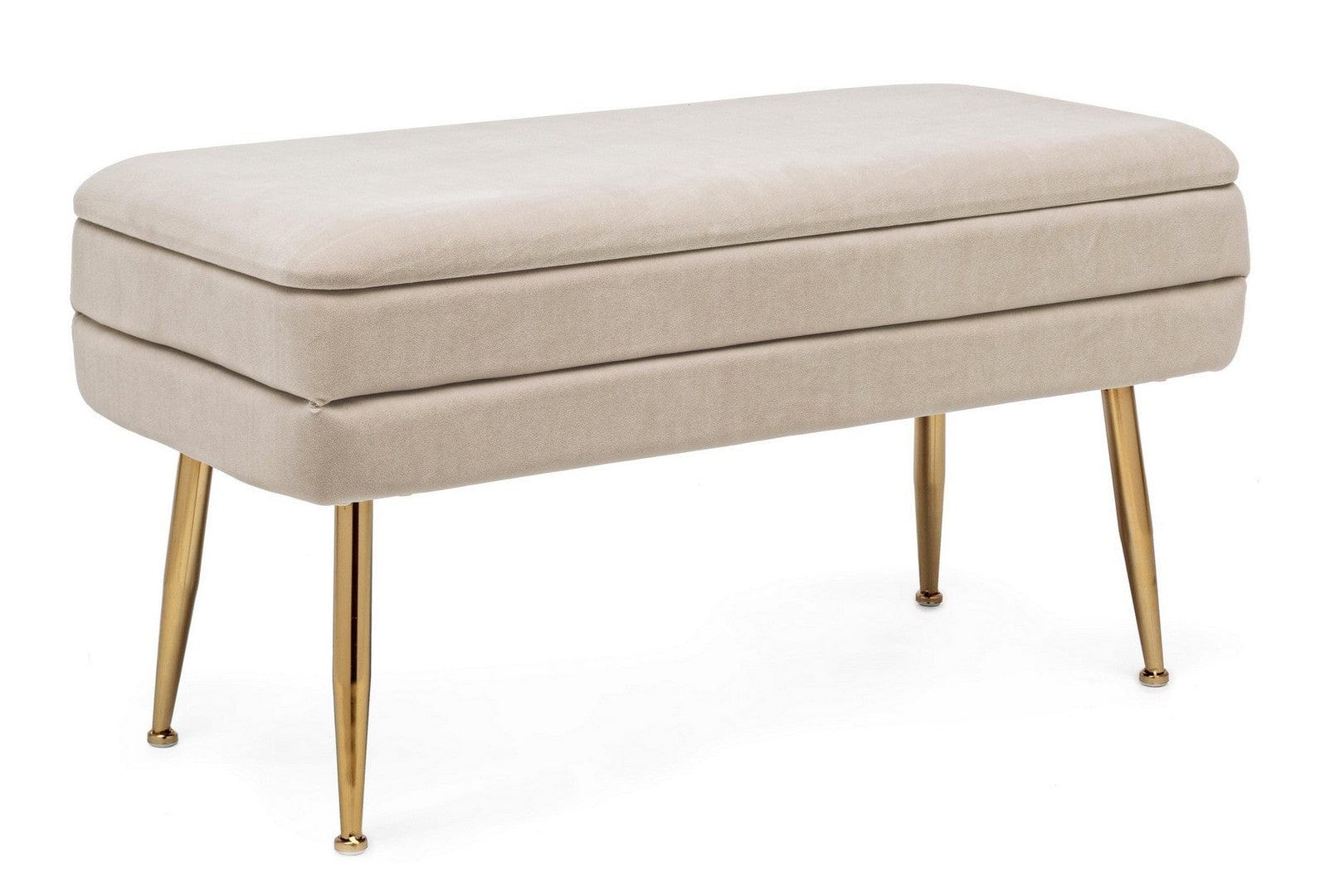 Bizzotto Panca con contenitore in velluto Pavlina Beige