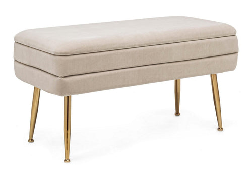 Bizzotto Panca con contenitore in velluto Pavlina Beige