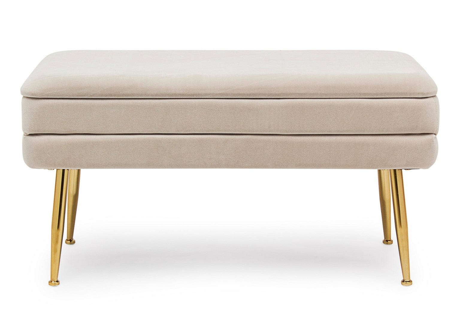 Bizzotto Panca con contenitore in velluto Pavlina Beige