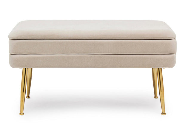 Bizzotto Panca con contenitore in velluto Pavlina Beige