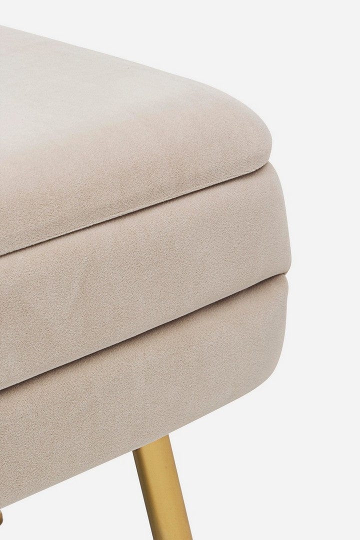 Bizzotto Panca con contenitore in velluto Pavlina Beige