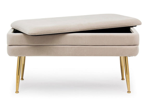 Bizzotto Panca con contenitore in velluto Pavlina Beige