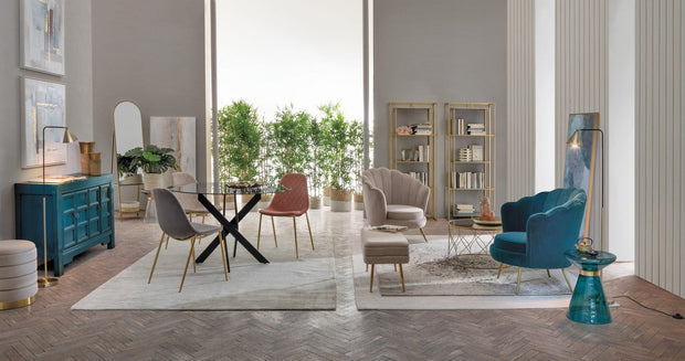 Bizzotto Panca con contenitore in velluto Pavlina Beige