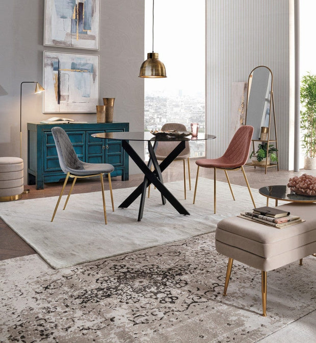 Bizzotto Panca con contenitore in velluto Pavlina Beige