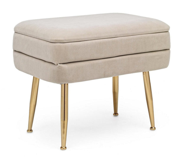 Bizzotto Panca con contenitore in velluto Pavlina Beige