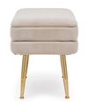 Bizzotto Panca con contenitore in velluto Pavlina Beige