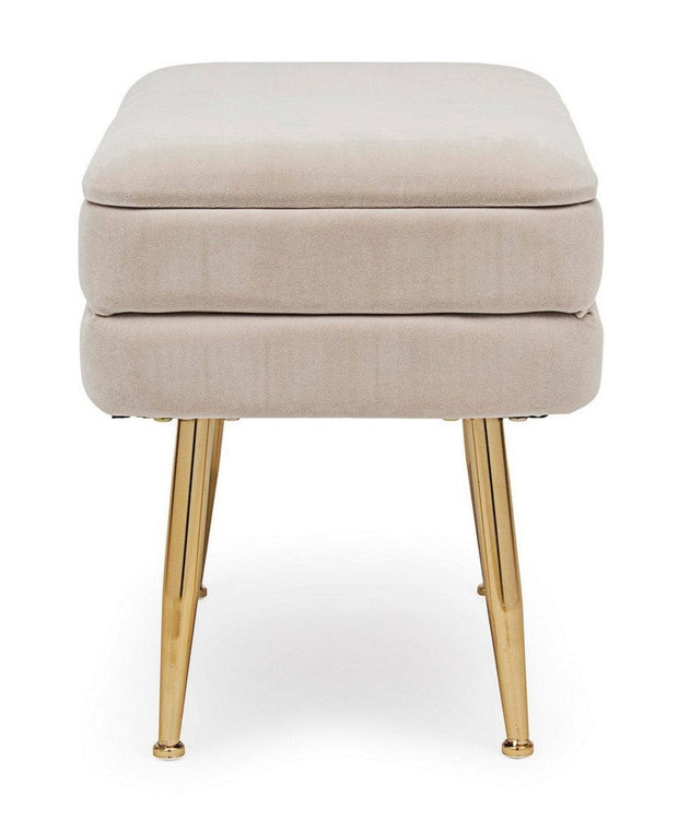 Bizzotto Panca con contenitore in velluto Pavlina Beige