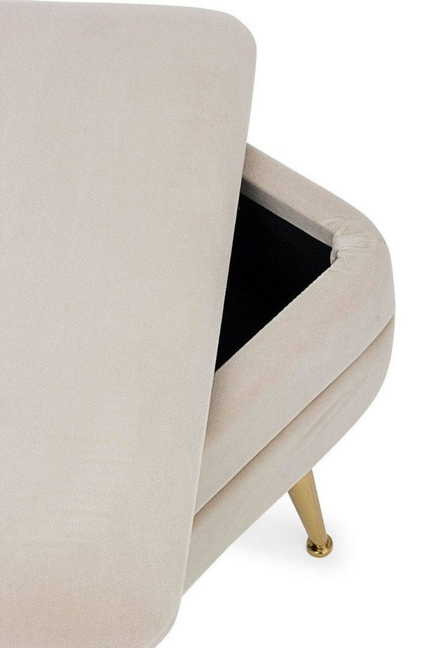Bizzotto Panca con contenitore in velluto Pavlina Beige