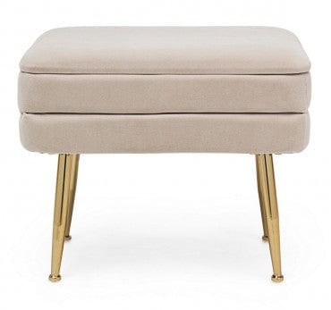 Bizzotto Panca con contenitore in velluto Pavlina Beige