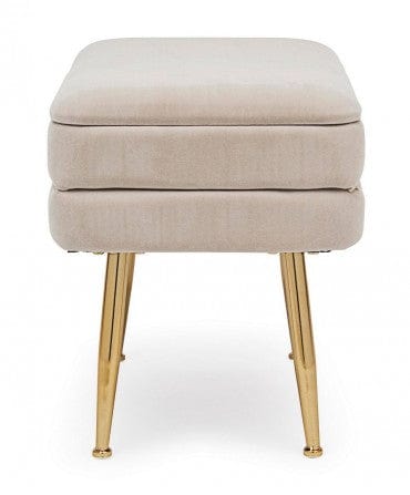 Bizzotto Panca con contenitore in velluto Pavlina Beige