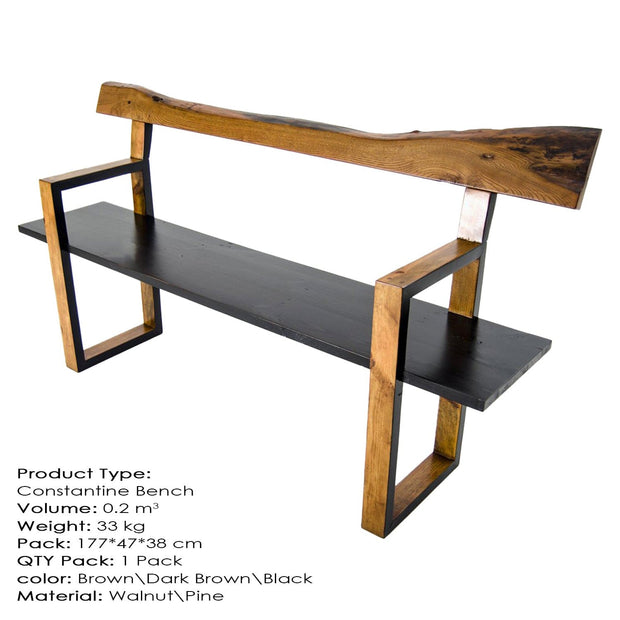 Panca in legno Constantine Marrone (2)