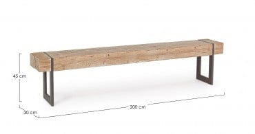 Bizzotto Panca in legno Garrett Naturale