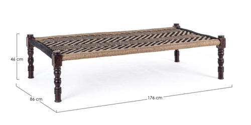 Bizzotto Panca in legno Tamil Nero