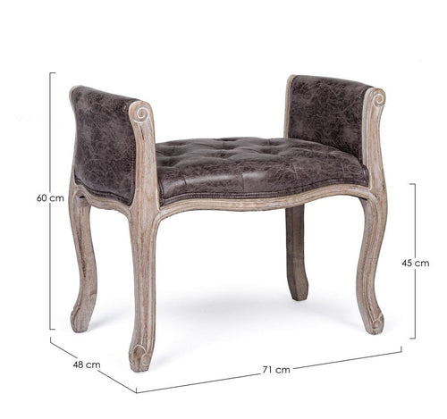 Bizzotto Panca in tessuto Diva Marrone