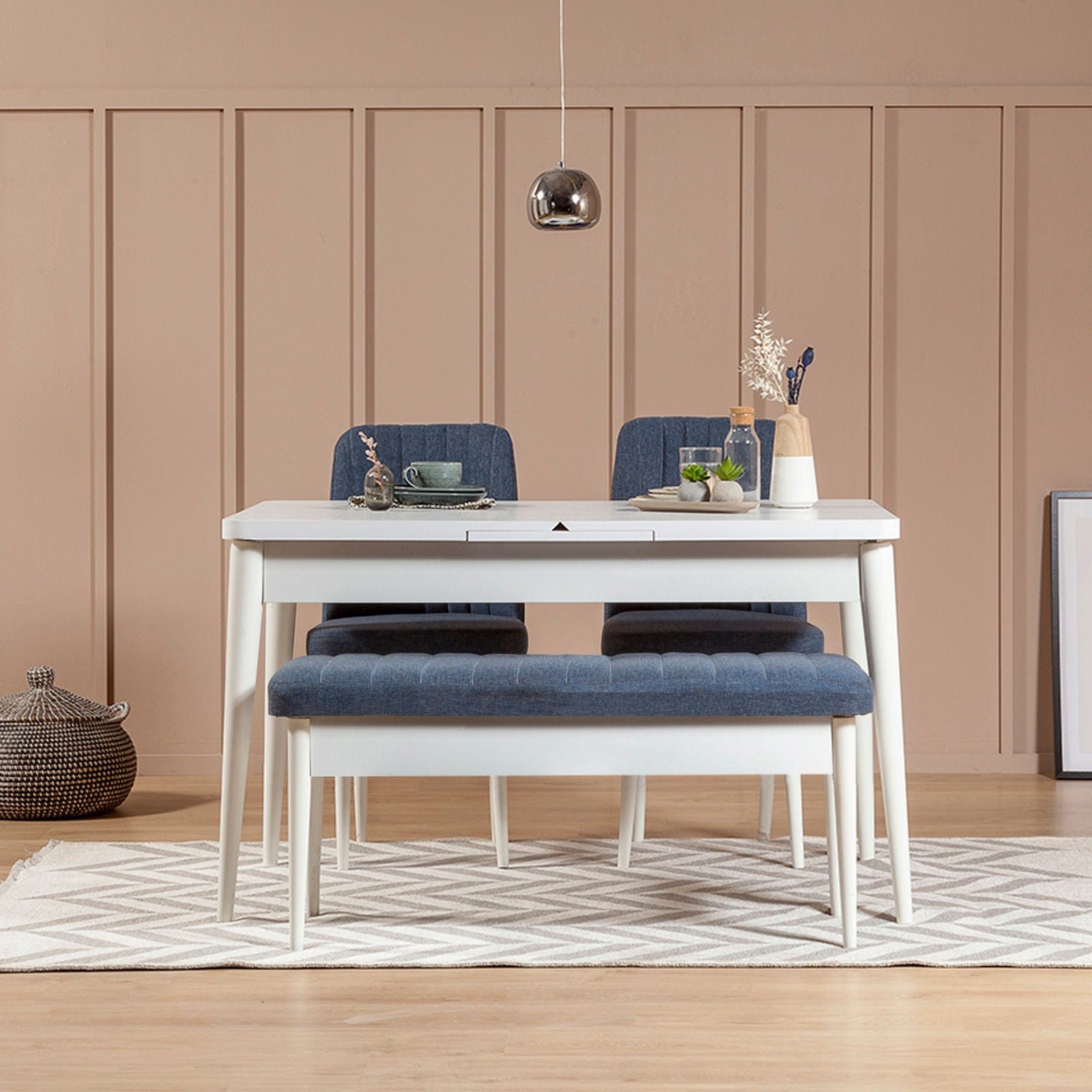 Panca in tessuto Vina 1048 Blu (2)