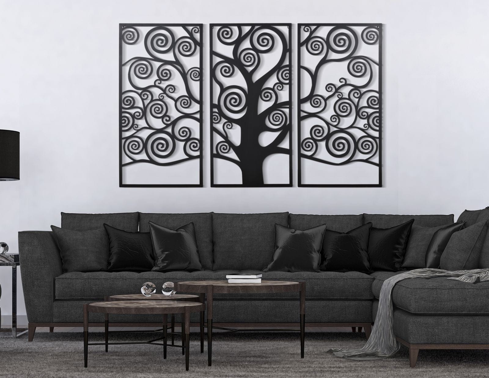 Pannello Albero Della Vita Black Set 3Pz cm 165x2x110 (55x2x110Singolo) (1)
