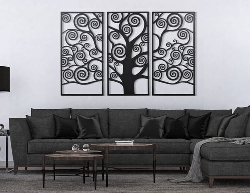 Pannello Albero Della Vita Black Set 3Pz cm 165x2x110 (55x2x110Singolo) (1)