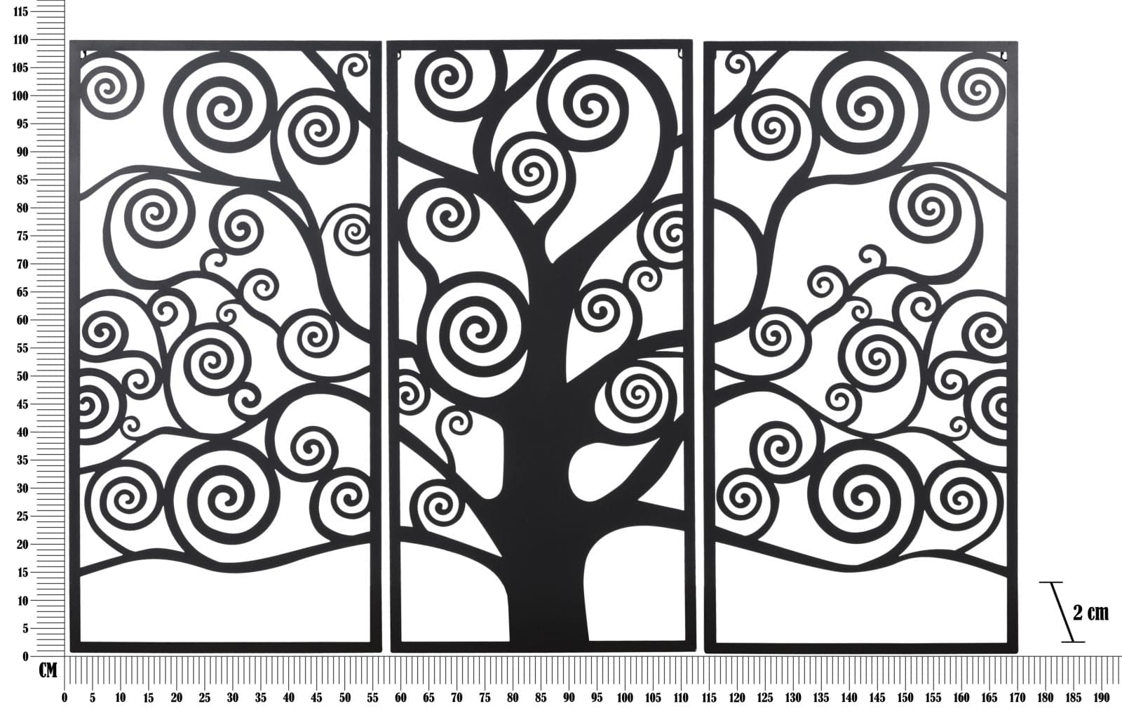 Pannello Albero Della Vita Black Set 3Pz cm 165x2x110 (55x2x110Singolo) (3)