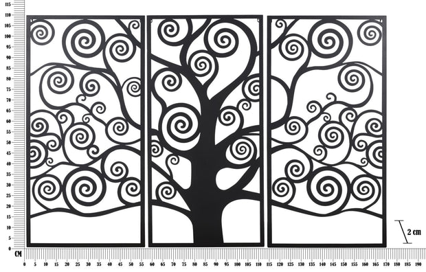 Pannello Albero Della Vita Black Set 3Pz cm 165x2x110 (55x2x110Singolo) (3)