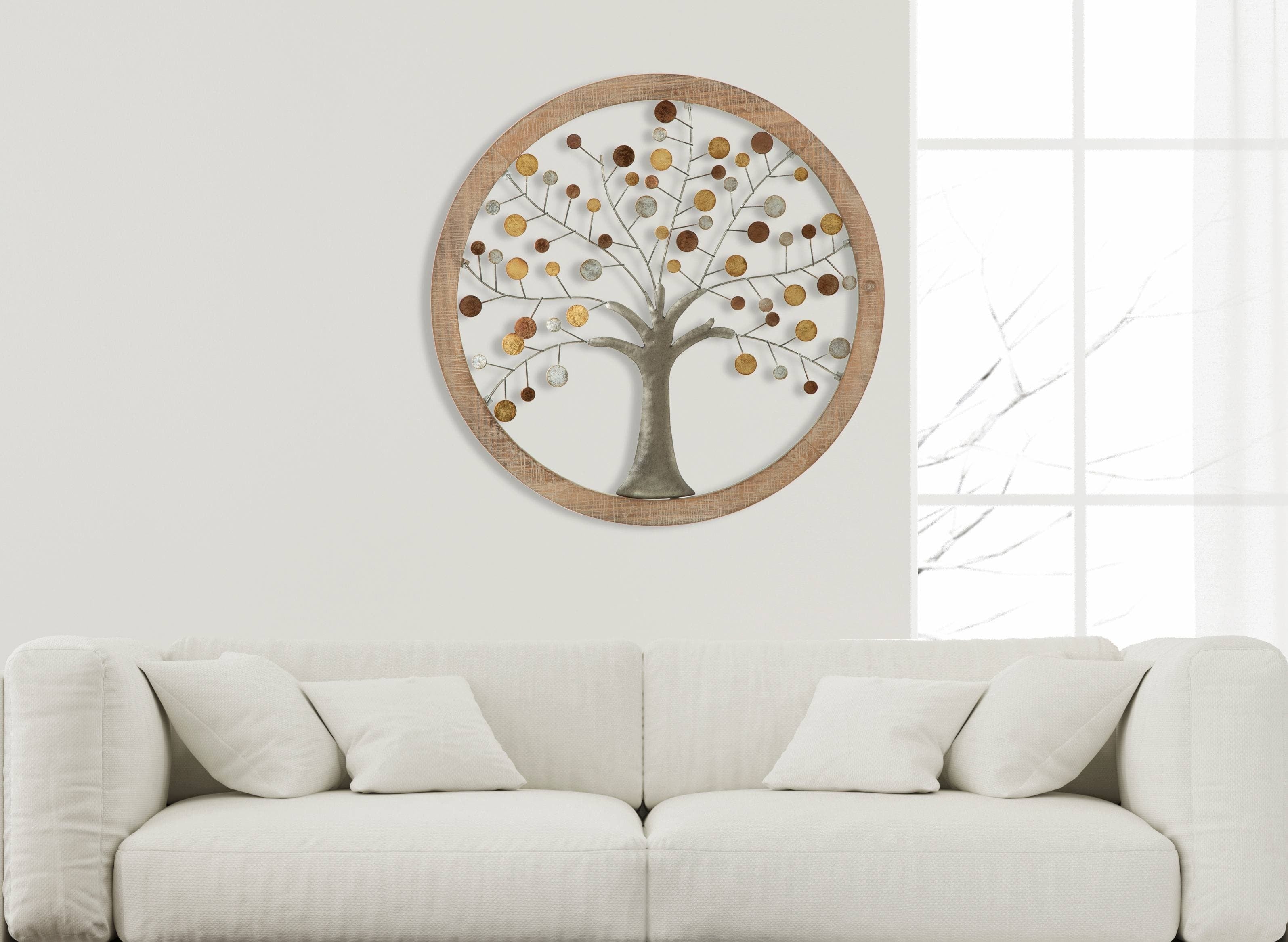Pannello Da Muro Albero Della Vita Mirror New cm Ø 80x2