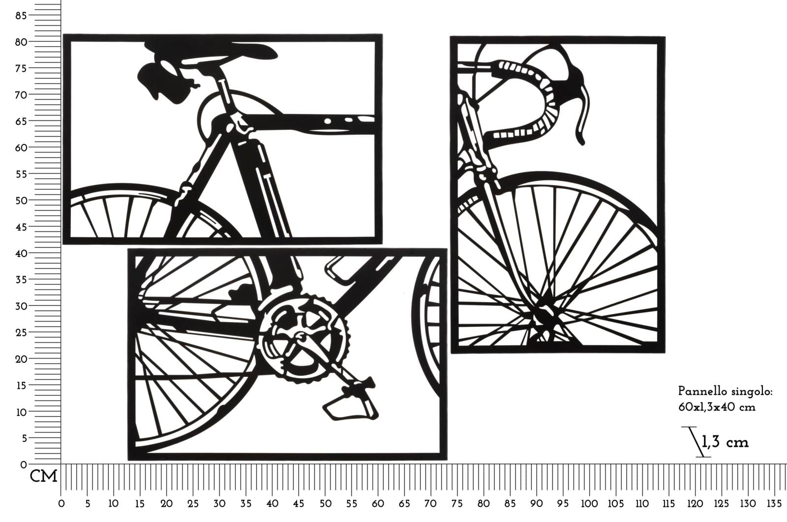 Pannello Da Muro Bike Set 3Pz cm 40x1,3x60 (Singolo Pz) (5)