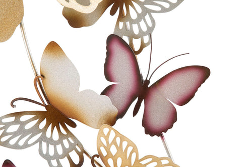 Pannello Da Muro Butterflies Oro/Bordeaux C cm 59,5x4x111,5 (1)