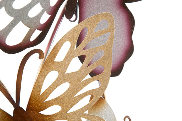 Pannello Da Muro Butterflies Oro/Bordeaux C cm 59,5x4x111,5 (2)